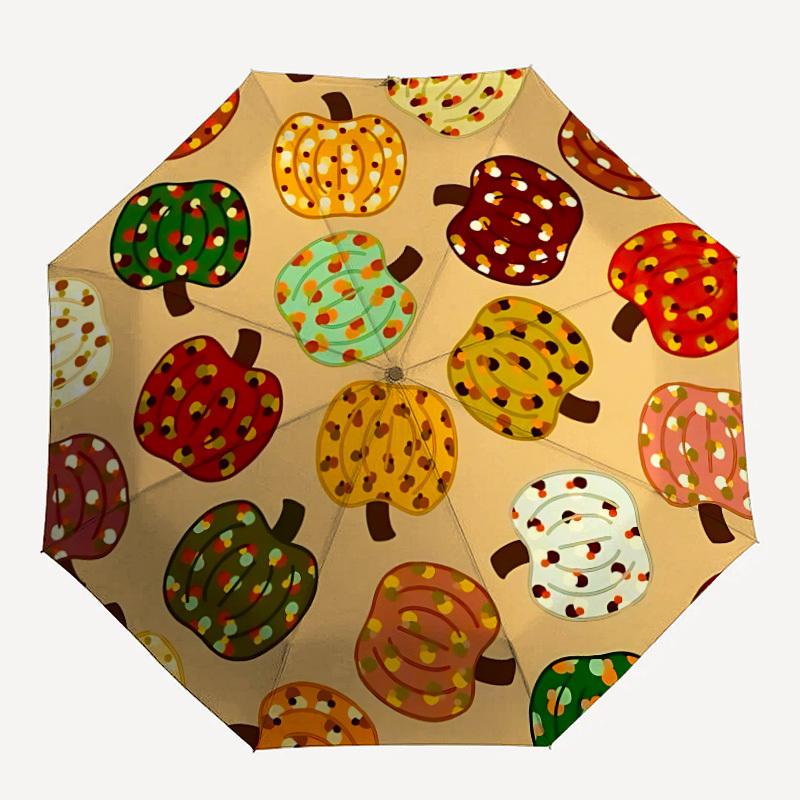 1pc Pumpkin Pattern Automatic Open/Close Umbrella - Compact Travel Umbrella, Gift for Birthday, Christmas, Anniversar yy251208159