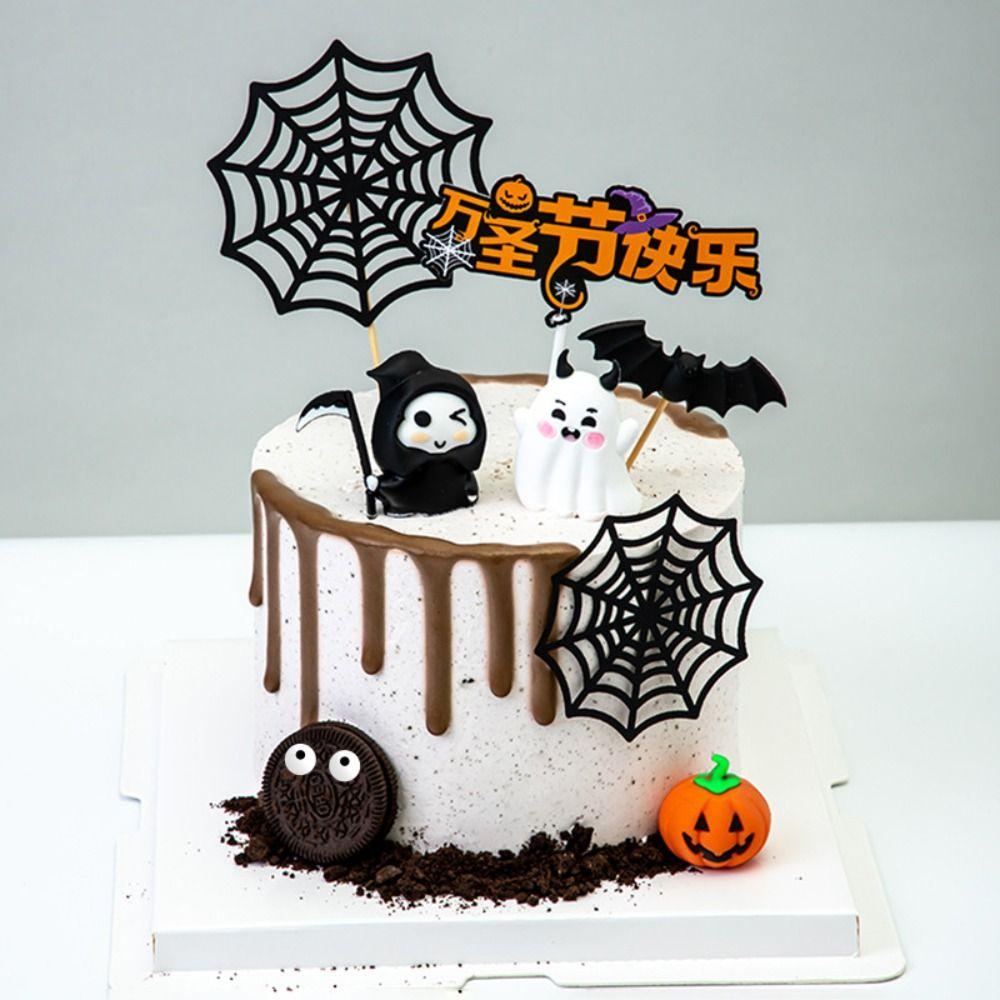 Spider Spider Web Cake Toppers Paper Happy Birthday Decoration Home Decoration