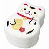 Tatsumiya Lunch Box, Maruko, Two-Tiered, White Maneki-neko Design