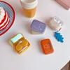Cute Contact Lens Case Portable Portable Double Box with Tools Bear Print Lens Holder Easy to Carry Spill-proof Lens Storage for Daily Use Travel