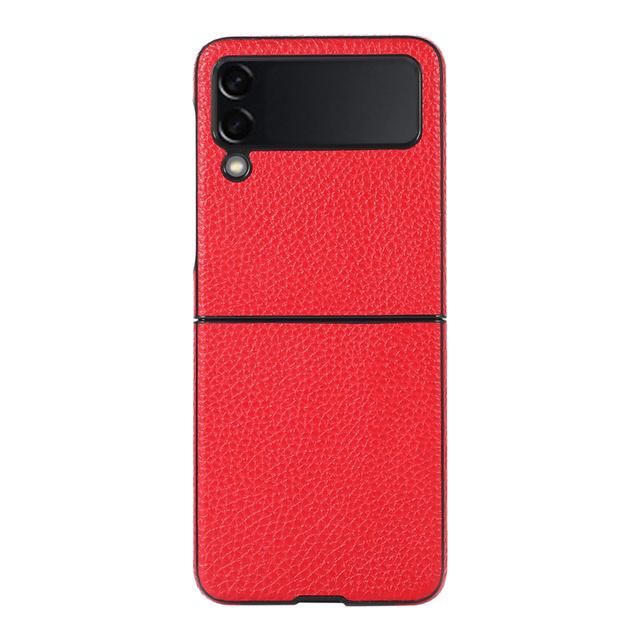Роскошные чехлы для телефонов из натуральной кожи для Samsung Galaxy Z Flip 4 3 5g, модный чехол с текстурой личи для Samsung Z Flip4 Flip3
