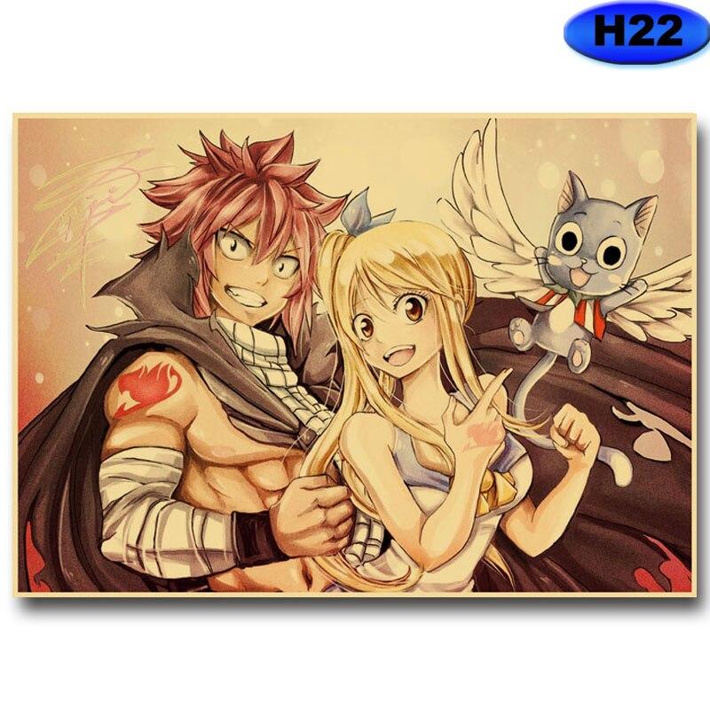 Anime Fairy Tail Posters Wall Stickers Kraft Paper Retro High Definition Poster Home Decor Living Room Bedroom Bar Decoration