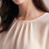 100% Mulberry Silk Spring Round Neck Simple Silk Long Sleeve Shirt for Women