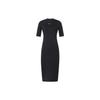Sportswear Essential Logo Embroidered Side-Slit Midi T-Shirt Dress Women Dress Black DV7879-010