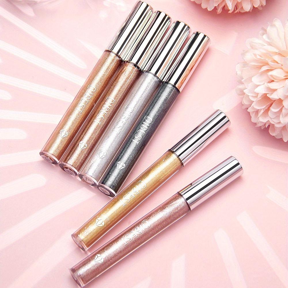 Жидкая губная помада с мерцающим блеском цвета металлик Высокопигментированные тени для век Макияж двойного назначения Стойкий и легко окрашиваемый перламутровый блеск