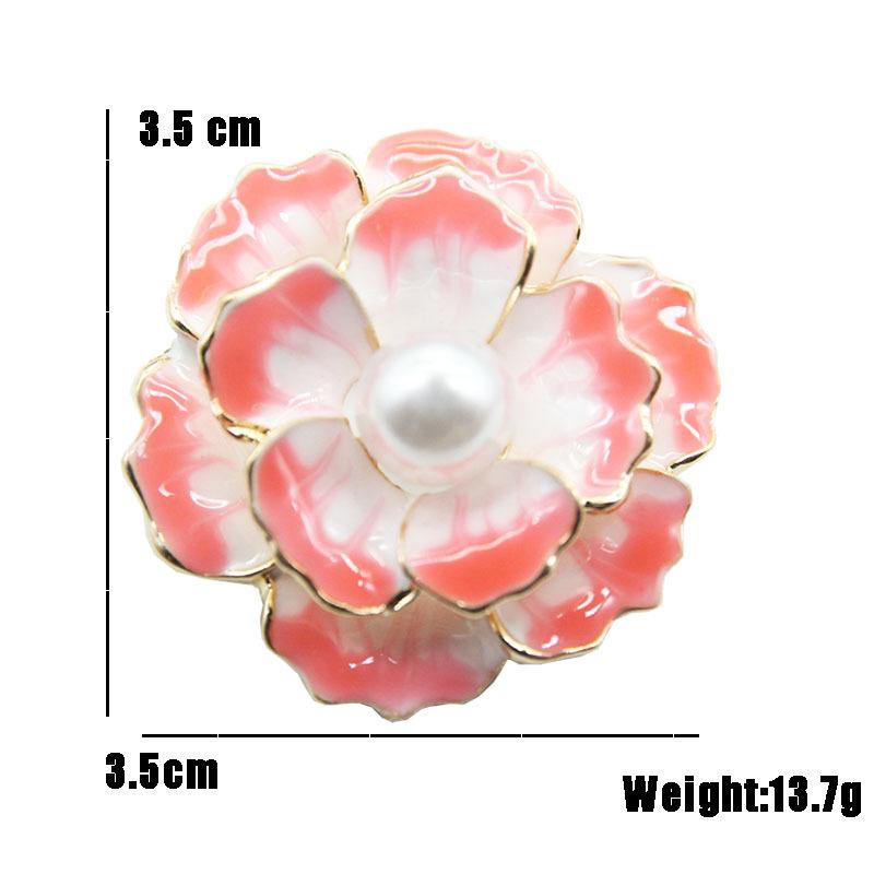Капающий цветок камелии жемчуг бриллиантовая брошь булавка окрашенный сплав брошь аксессуары