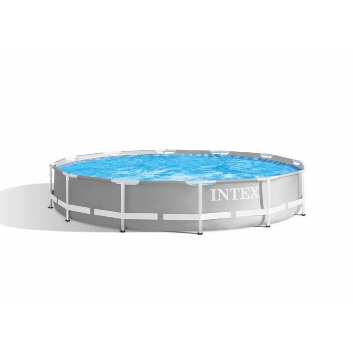 Piscine Tubulaire - INTEX - Prism Frame - Ronde - 366x76 - Acier et PVC laminé