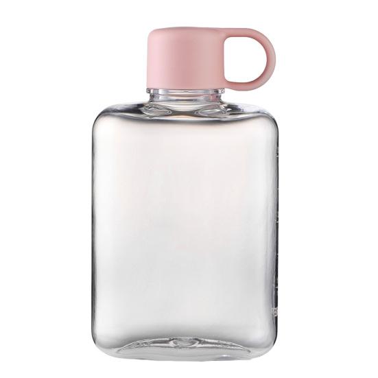 Water Cup 360/500ml Flat Water Bottle BPA Free Portable Pocket Size Water Container Transparent Drinkware
