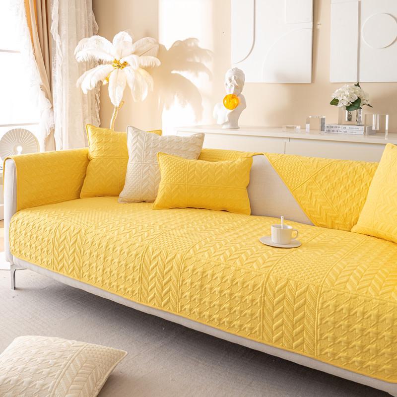 Подушка для дивана из отшлифованной ткани Nordic: Современный, нескользящий жаккардовый чехол, универсальный для всех сезонов