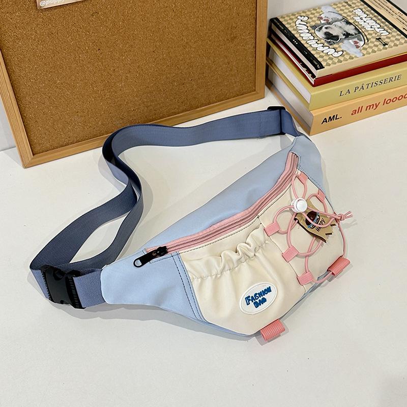 Японская милая контрастных цветов высококачественная нагрудная сумка женская нишевая дизайнерская сумка-мессенджер на шнурке для девочки универсальная спортивная сумка через плечо