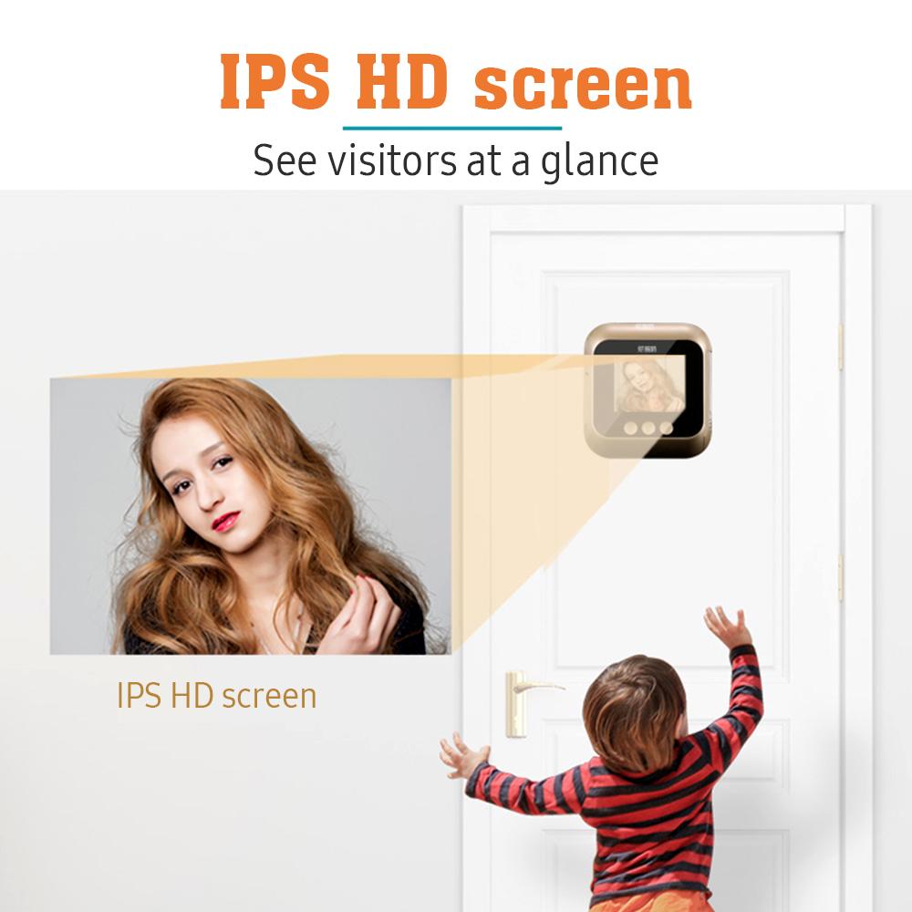 WiFi Doorbell Door Viewer Camera Door Peephole Door Camera Wireless Monitor Live View Available Digital Night Visiion 24'' LCD Screen Doorbell