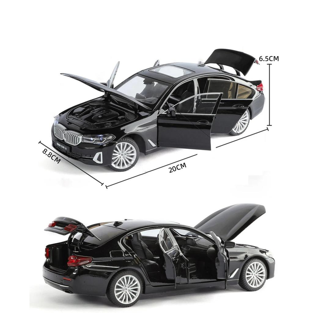 1/24 Модель автомобиля BMW 530LI из сплава, звук и свет, инерционный механизм, детская игрушка, предметы коллекционирования, подарок на день рождения