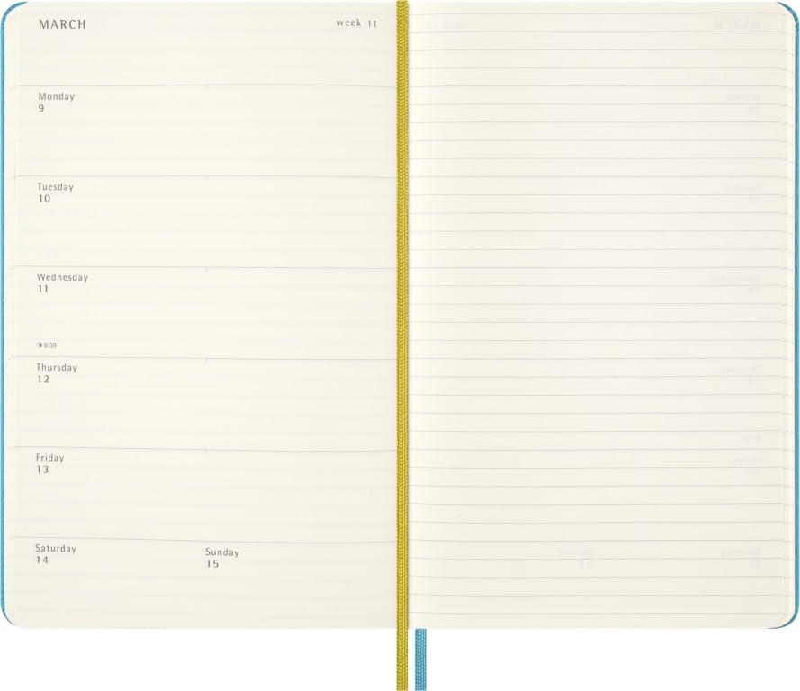 Moleskine Peanuts Чарли Люси Планировщик 2025 Начало с июля 18 месяцев Еженедельник в твердом переплете Большой размер x Желтый DHPE18WN3Y26 & (13см 21см)