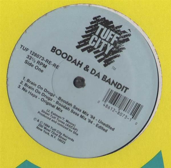 12-дюймовая пластинка BOODAH AN DA BANDIT Brain On Drugz TUF128073RERE Tuff City 1994 US Rap HipHopRB Б/у