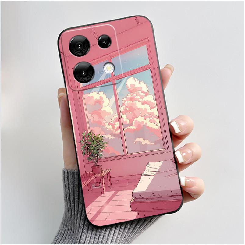 Anti-scratch Phone Case For Umidigi G9 5G Soft Silicone Black Casing Unique Design Happy Milk Tea Rabbit Pattern Candy Shell