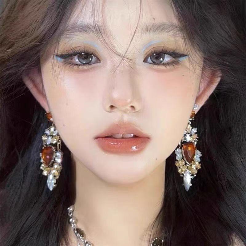 Элегантные серьги-подвески с кристаллами в форме капли воды в стиле французского двора