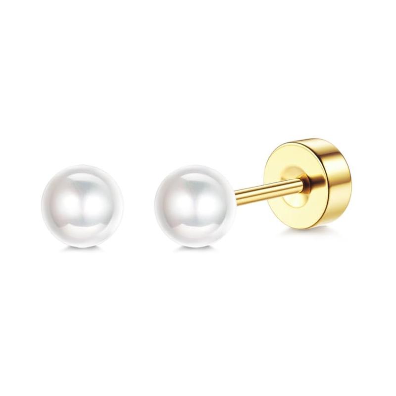 Bobisty 1 пара 14K позолоченные серьги-кольца с плоской задней частью для женщин и мужчин, ювелирные изделия для пирсинга хряща с кубическим цирконием из нержавеющей стали, милые
