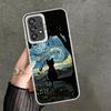 Мягкий чехол для телефона с эстетичным узором «Черная кошка» для Samsung A17 A16 A15 A14 A13 A57 A56 A55 A54 A53 A37 A36 A35 A34 A33 A26 A25 A24