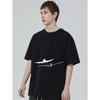 Oversized T Shirt Black Airplane Graphic Print Casual Wear for Men and Women Streetwear Fashion Summer Outfit