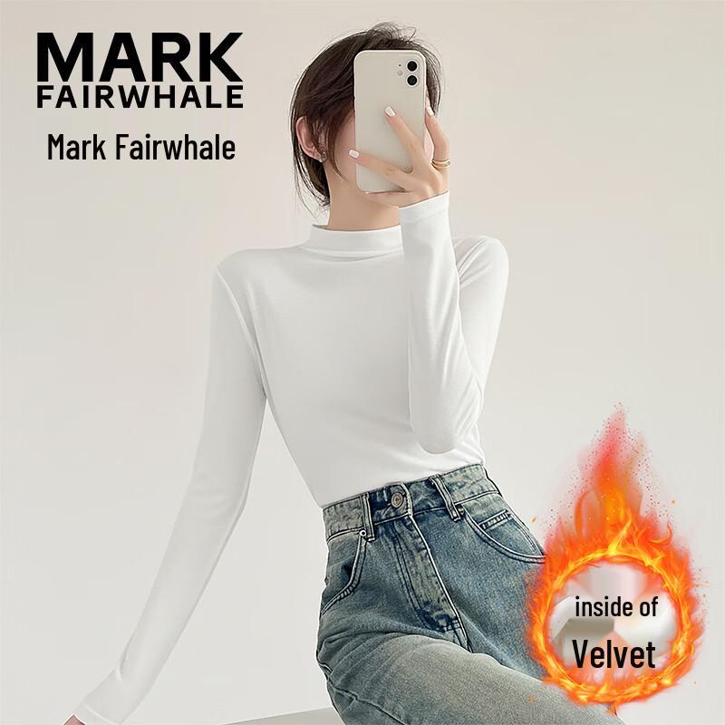Mark Fairwhale Женская ребристая футболка с полувысоким воротником и длинным рукавом