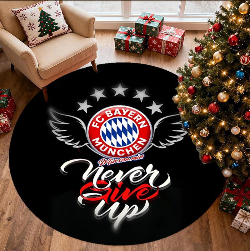 FC Bayern Pattern Round Rug, Indoor/Outdoor Mat, for Picnic, Gameroom, Bedroom, Office, Living Room, Home Decor Carpet, Birthday Gift