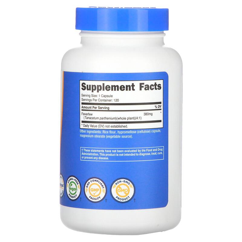 Feverfew, 380 mg, 120 Capsules