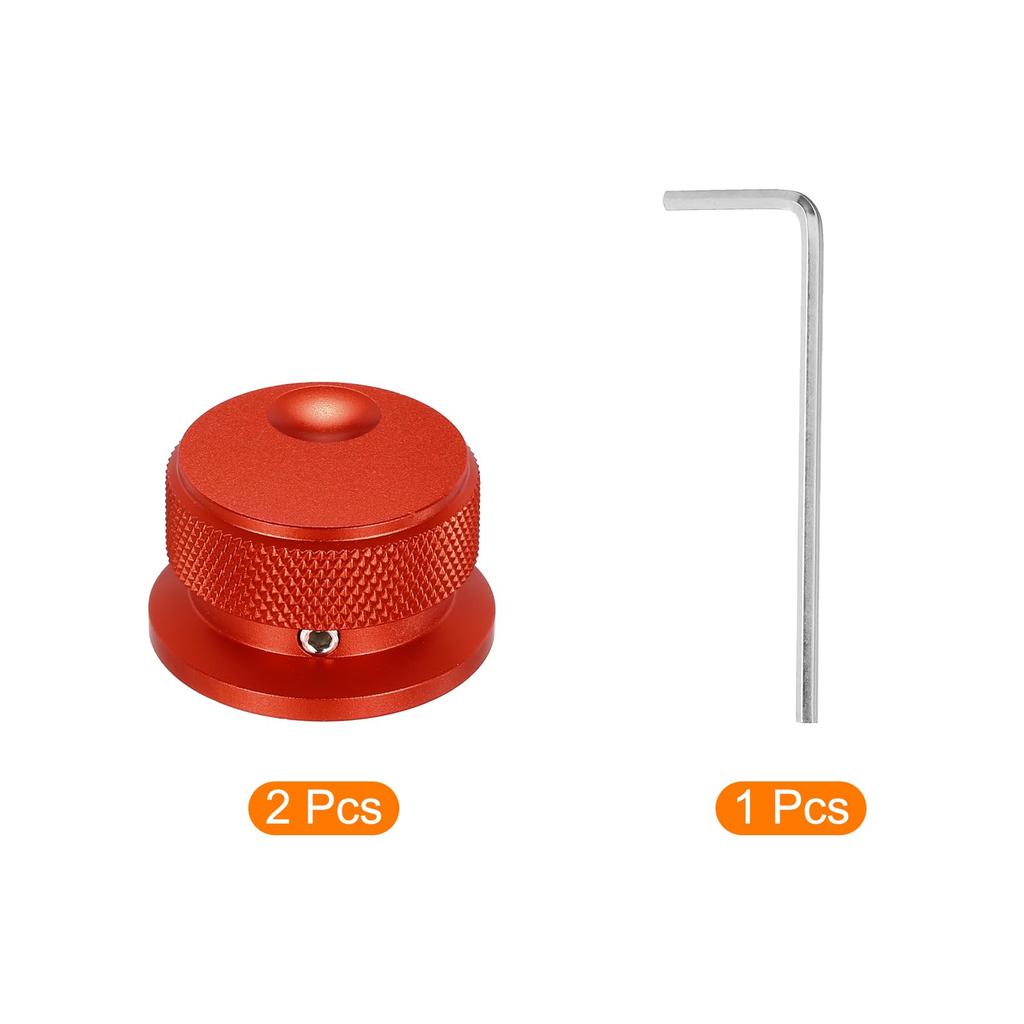 Uxcell Aluminum Potentiometer Universal Volume Tone Control Knob with Oval Groove Indicator for Red 2-Piece Knob, 1/4" (6mm) Guitar, (34x20mm)
