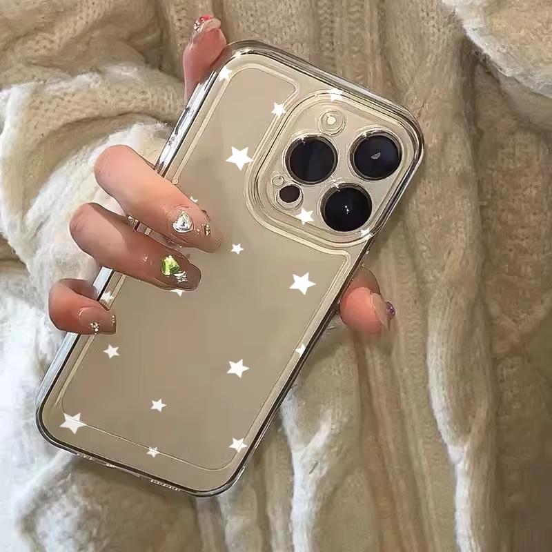Ins Korean Star Creative Phone Case For iPhone 17 Pro Max 16 15 Pro 14 13 Mini 12 11 XR XS 17Air 16 Plus Clear Bumper Cover