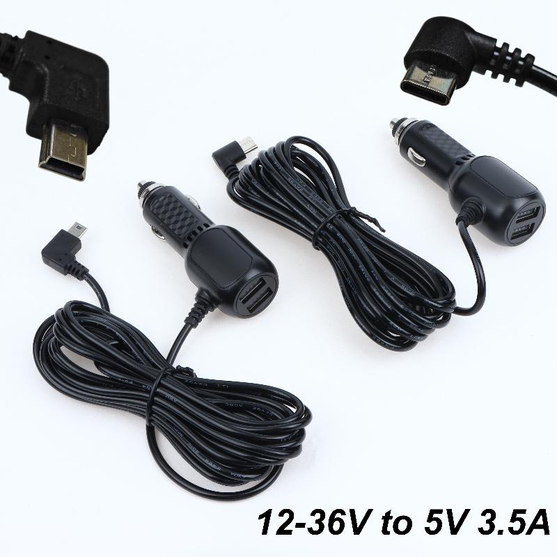 1 шт. 5 В 3,5 А Type C USB Автомобильное Зарядное Устройство Адаптер Для Видеорегистратора Мобильного Телефона Автомобильного Радар-Детектора GPS DVR 3,5-метровый Провод