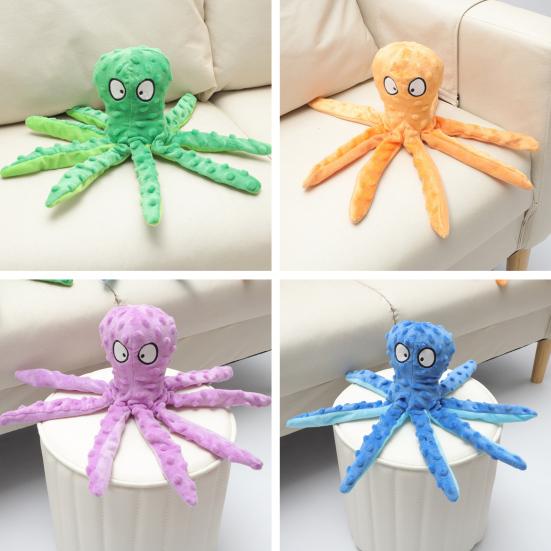 Плюшевая игрушка-осьминог для собак, интерактивная пищащая игрушка для жевания для агрессивных жевателей, устойчивая к укусам игрушка для прорезывания зубов у щенков для маленьких, средних и крупных собак