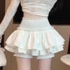 2024 Women's High-Waist White Puffy Mini Skirt for Spring and Summer