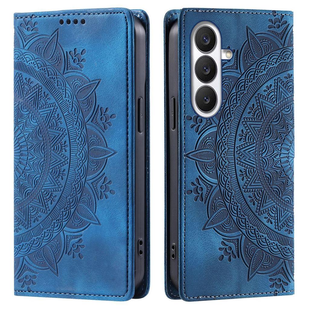 Для Samsung Galaxy S26+,S25+,S25 Edge,S25 FE Флип-кошелек с тиснением мандалы из ПУ-кожи, Чехол-книжка с магнитной застежкой