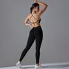 New Seamless Knitted Solid Color Sexy Back Tight Fashion Back V-waist Yoga Suit Running Fitness Set