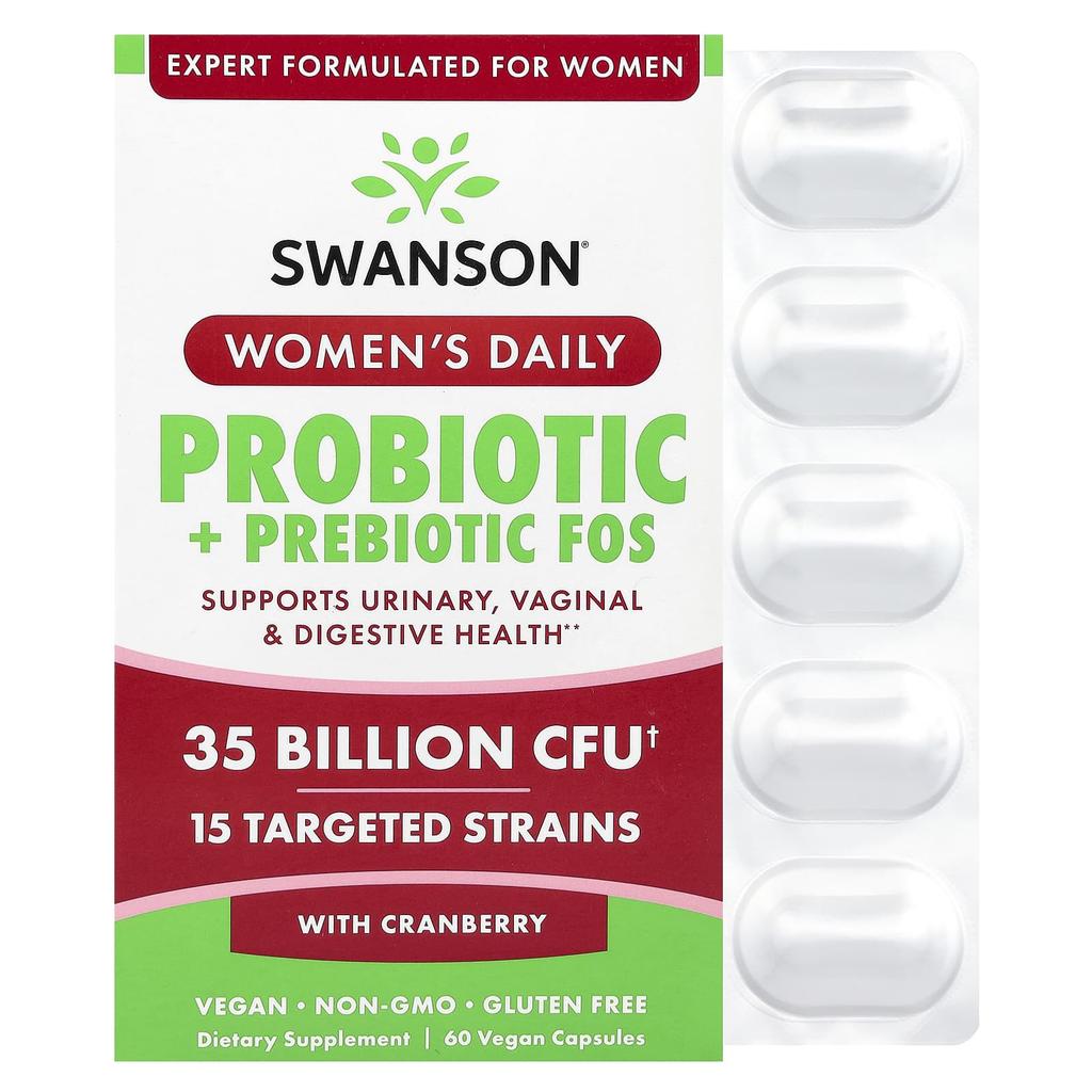 Women's Daily Probiotic + Prebiotic Fos with Cranberry, 35 Billion CFU, 60 Veggie Caps
