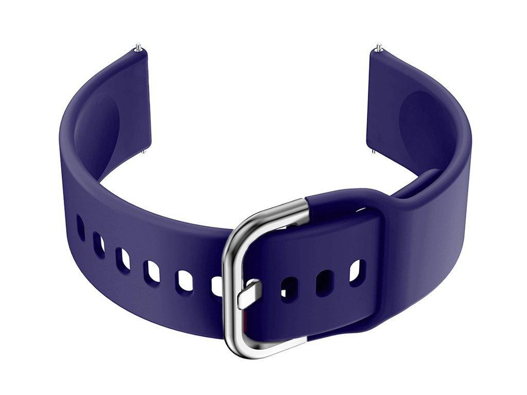 Pasek Gumowy Do Smartwatch U01 - Granat/Srebrny - 18Mm