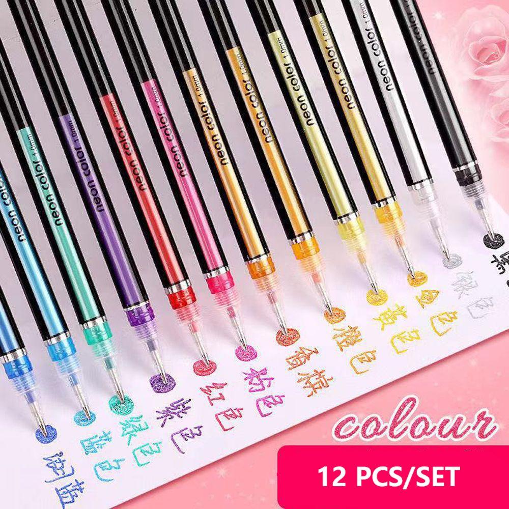 Marker Pen Highlighter Glitter Gel Pens Set Colored Signing Pen Fine Tip Markers Drawing Color Pen