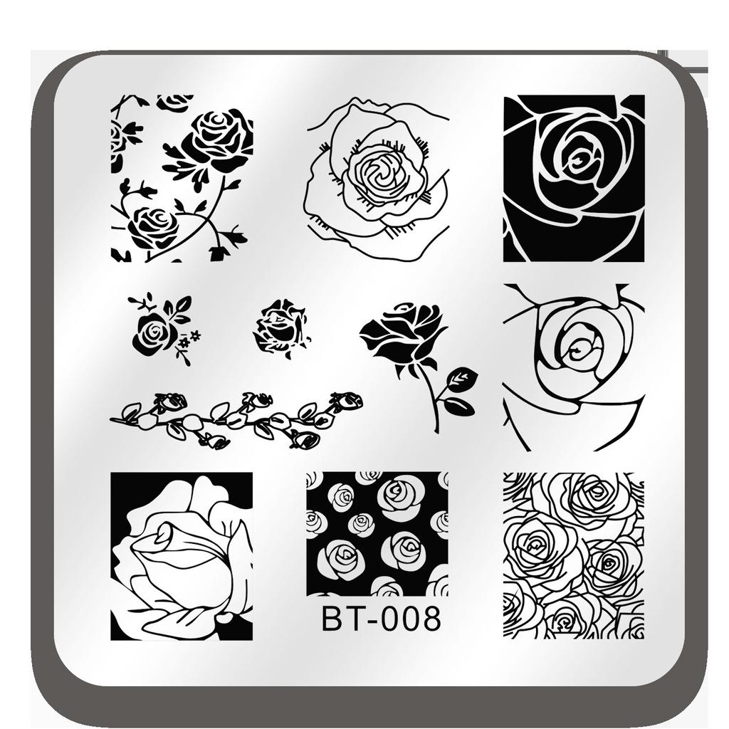 1 PC Nail Art Templates Stamping Plate Design Flower Butterfly Glass Temperature Lace Stamp Templates Plates Image Decor
