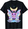 Kawaii Pastel Goth Cute Creepy Cat Bat Skeleton T-Shirt Print Original Design Gifts T Shirts Mens Clothing Camisas Streetwear