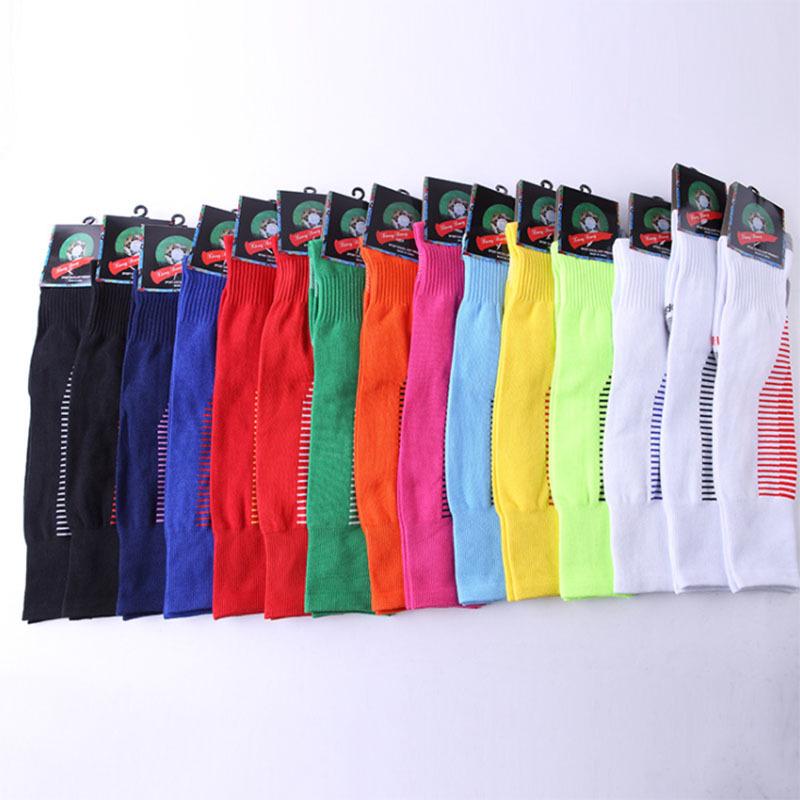 "Children's and Adult Quick-Dry Non-Slip Knee-High Sports Socks - Thick Terry Bottom, Multi-Color Options for Boys and Girls."