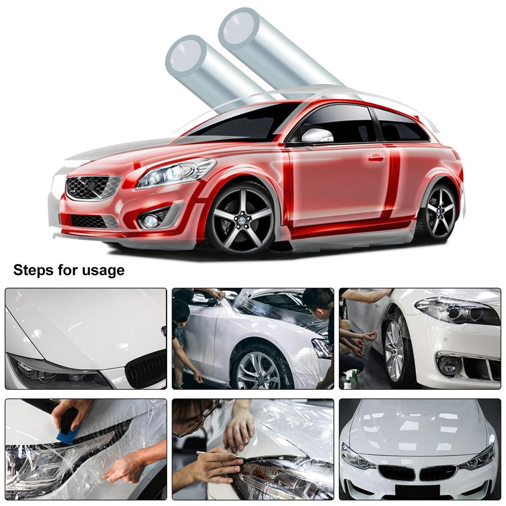 Ledmomo Защита автомобиля от царапин и пятен ПВХ глянец для дверей и прочная и простая в установке пленка, прозрачная, 100x40см, защита,