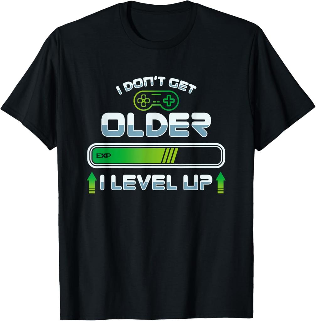 Игровая футболка на день рождения 'Level Up' Смешная с графическим принтом 'Я не старею' Повседневная хлопковая футболка для мужчин Прочная для всех сезонов