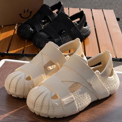 Женская обувь, Толстоподошвенные, Шлепанцы больших размеров, Нескользящие спортивные пляжные сандалии