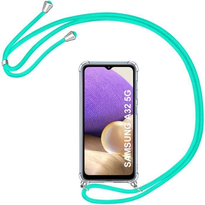 Coque avec Bandoulière - BOOLING - pour Samsung A32 5G - Souple - Transparente - Anti-Rayure