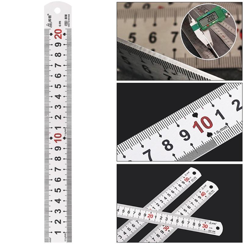 Metal Precision Ruler Stainless Steel Straight Ruler 20cm Steel Ruler Measuirng Tool for Office Learning Drawing