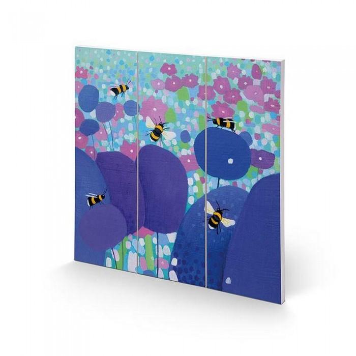 Ailsa Black Buzzing About Square Wood Принт