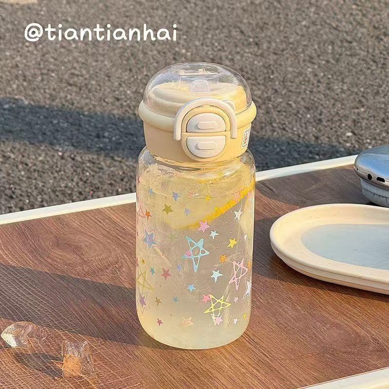 Пластиковая бутылка для воды подарочная кружка для девочек высокая ценность соломинка прямое питье портативная кружка для воды большая большая емкость термостойкая кружка