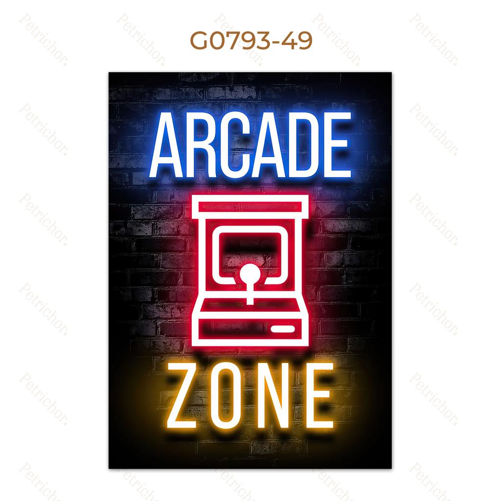 Modern Lights Gaming Zone Industrial Neon Wall Art Canvas Painting Posters Picture For Internet Cafe Bar Boy Room Home Decor