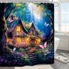 Лесная страна грез Сказочная занавеска для душа Моющаяся Грязеотталкивающая Насадка для душа Водонепроницаемая Полиэстеровая занавеска для ванны Для домашнего декора