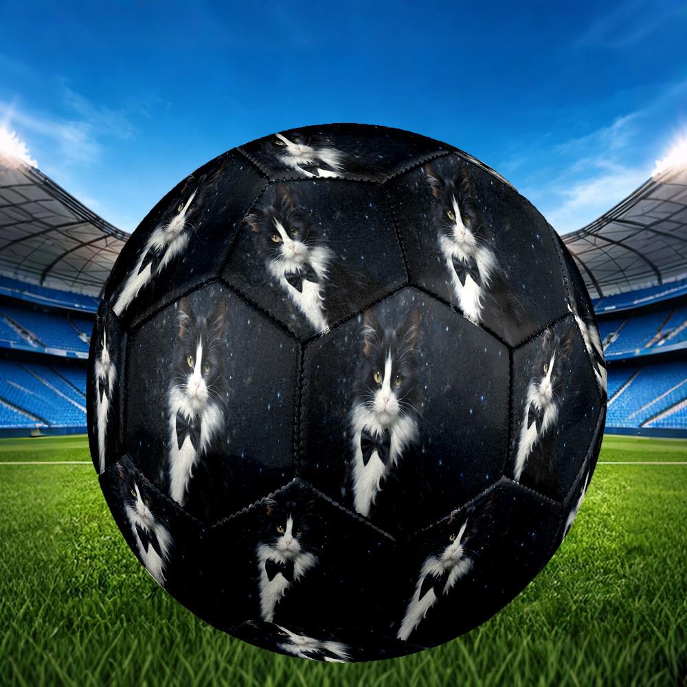 1pc Space Cat Fashion Size 5 Soccer Ball Professional Match Training Football Indoor &Outdoor Sports Ball Lightweight Durable c6593