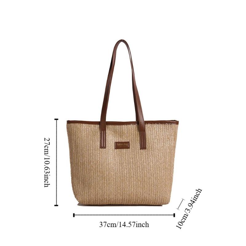 Summer Weave Straw Bag Boho Tote Bag Elegant Straw Shoulder Bag for Women